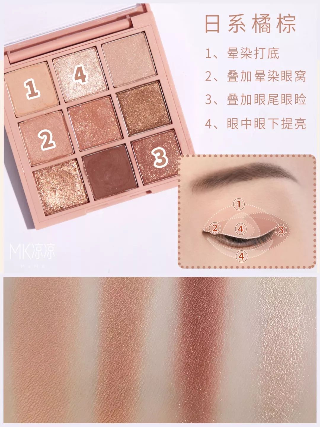 新出的绿色3ce眼影盘画法教程,3ce眼影的正确画法4宫格