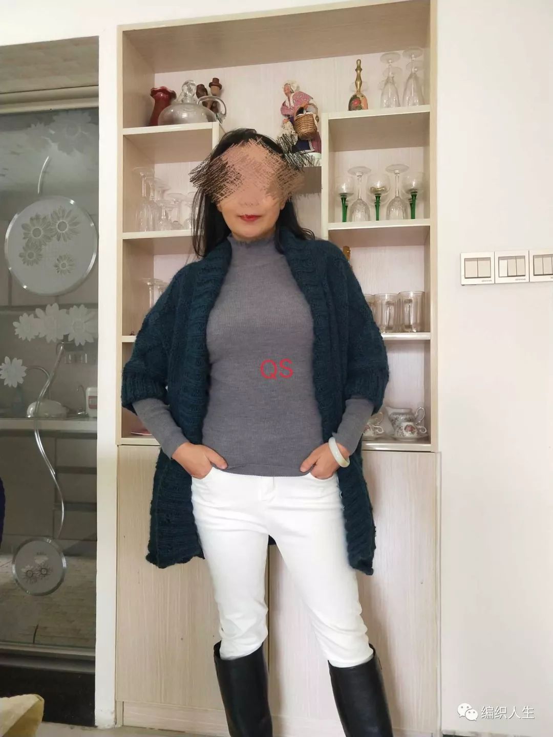 简单又实用的棒针外套长袖开衫,宽松套头的棒针外套编织教程