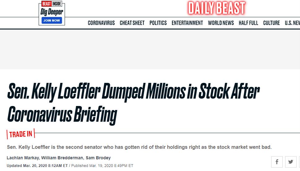 呵呵！隐瞒疫情卖股票，美参院“最富议员“被抓包