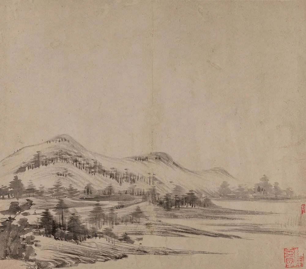 海外馆藏画家董其昌作品欣赏 (董其昌书画合璧山水小景)