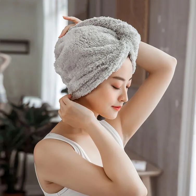 日本双层加厚超强吸水干发帽,日本吸水速干干发帽