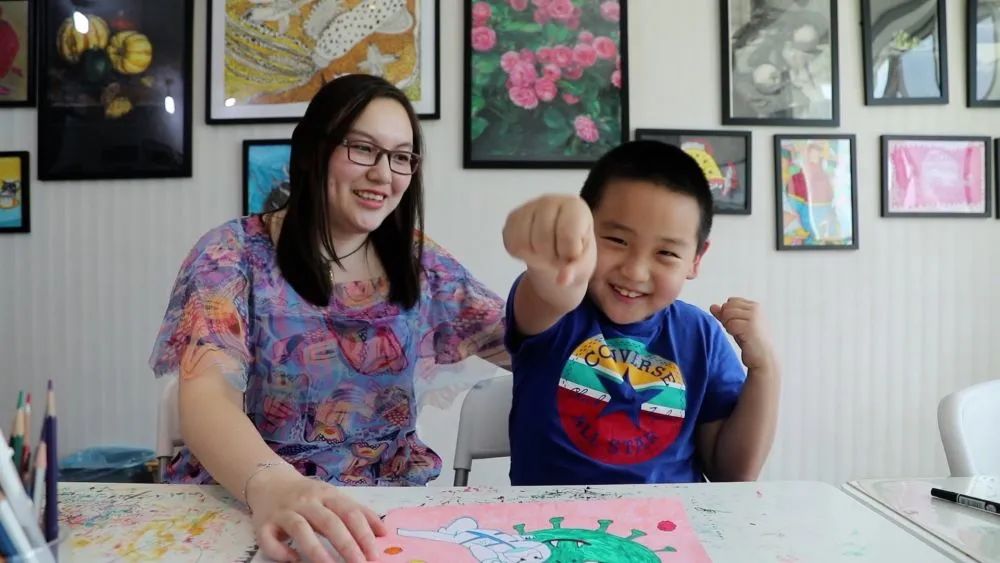 春天的儿童画照片,童画春天