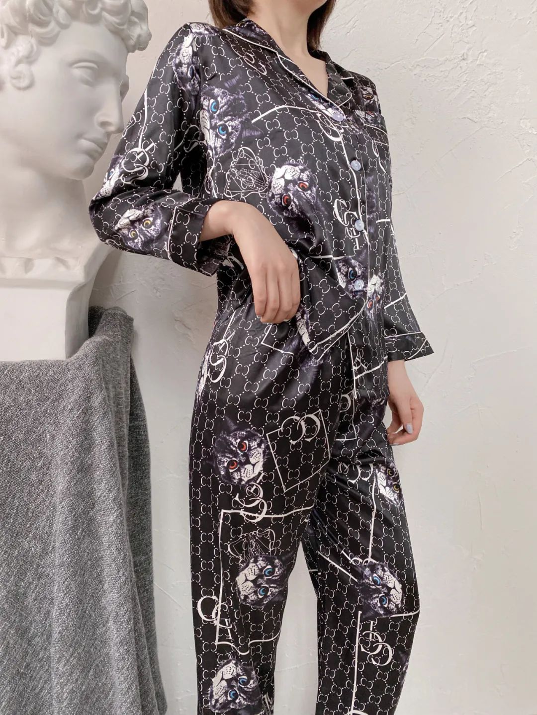 高档可爱甜美ins风纯棉睡衣,天丝棉轻奢短袖睡衣