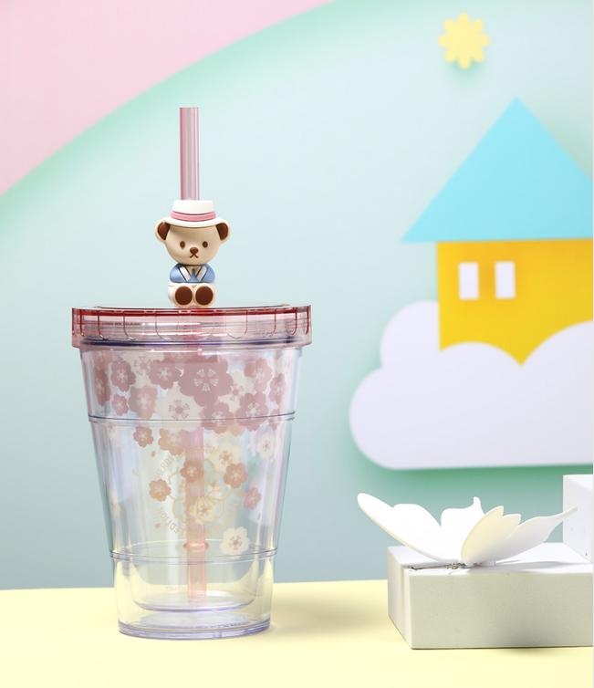 泰福高泰迪吸管杯,泰迪珍藏水杯