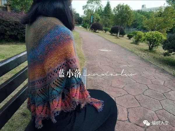 女式叶子花毛线披肩织法,花语大披肩图解