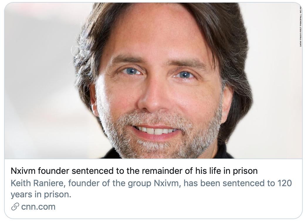 把女性“*脑洗**”为*奴性**，美国这个*教邪**组织头目被判120年监禁