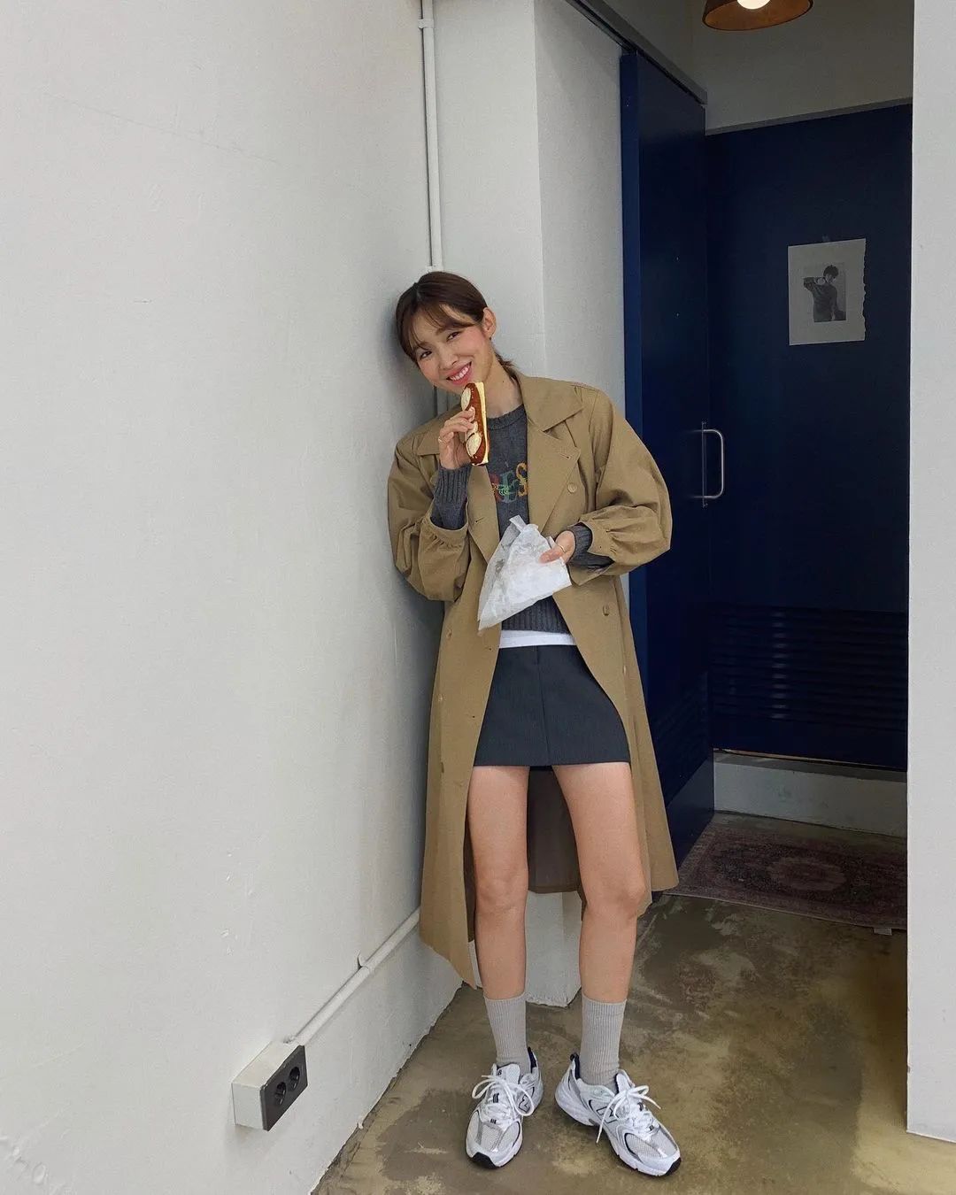 潮韩穿搭女,韩国明星秋装穿搭