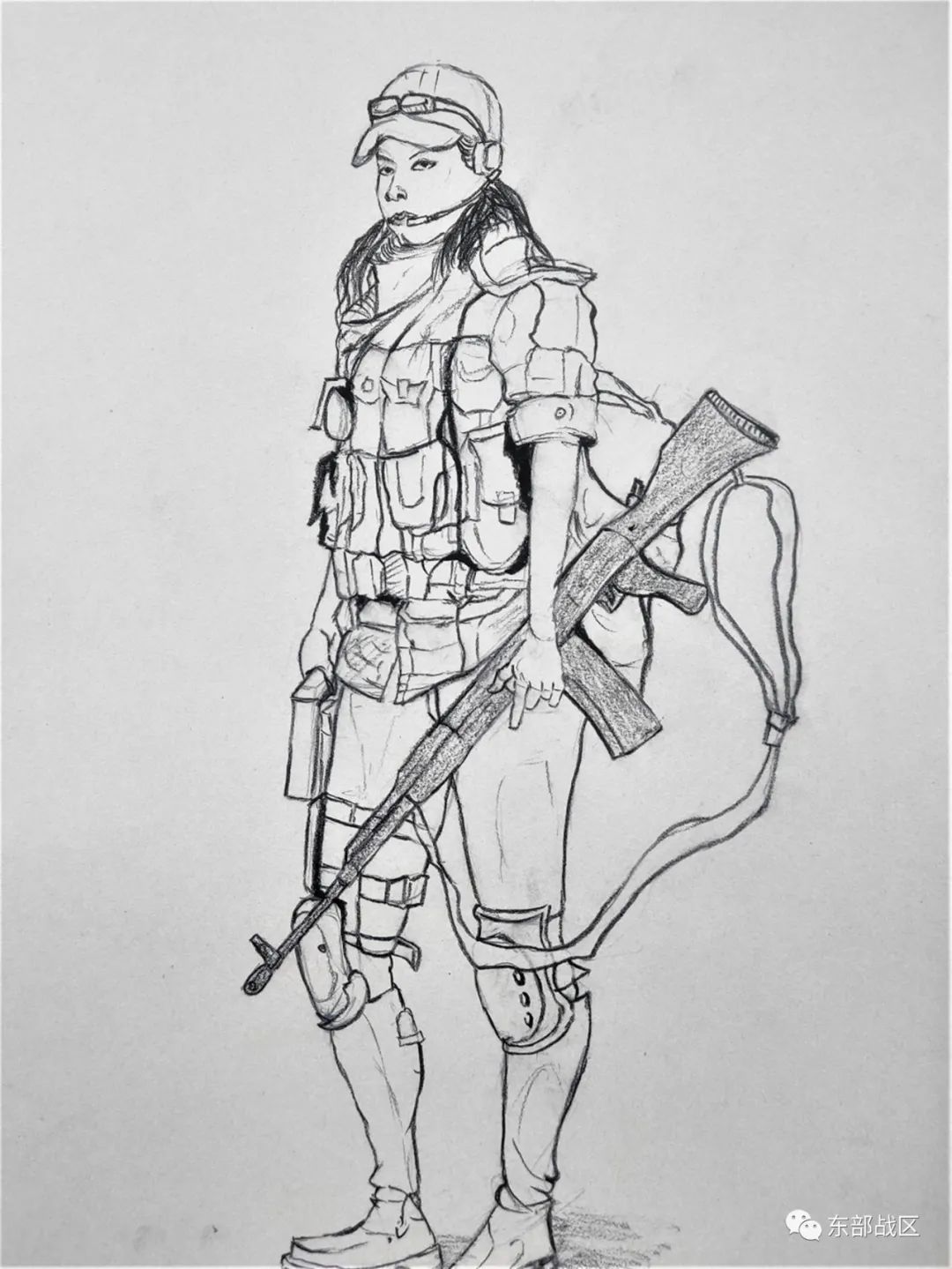 部队插画手绘简单,100张军旅手绘