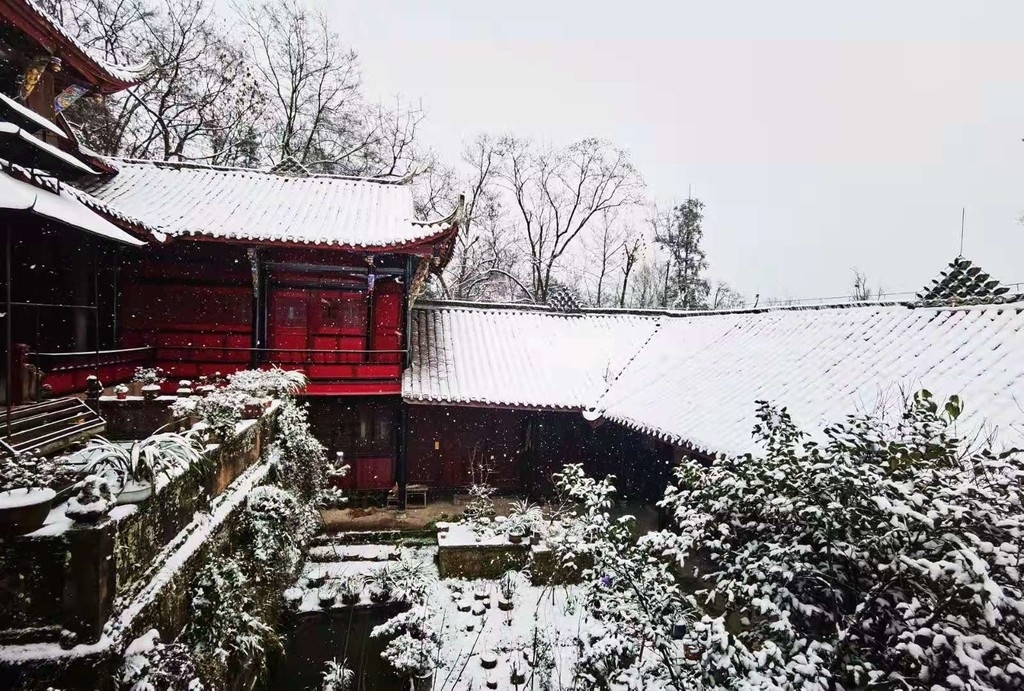 青城山什么时候去有雪,太美了难得一见的雪景