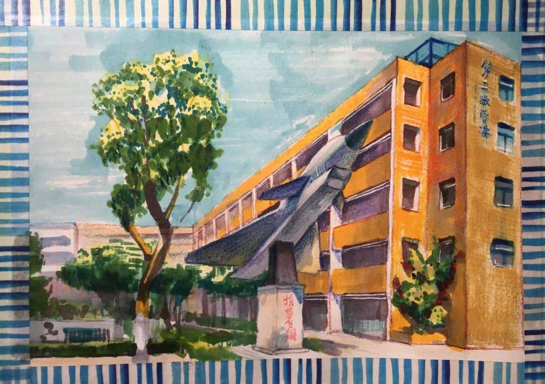 毕业生手绘校园时光表白母校,关于校园的的唯美手绘