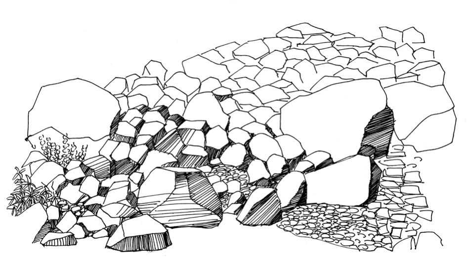 钢笔画石头画法,汤问钢笔画石头入门