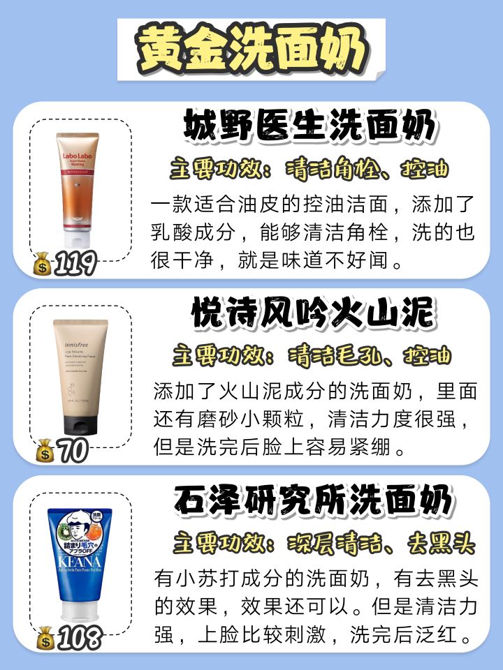 男士洗面奶段位推荐,男士洗面奶段位测评