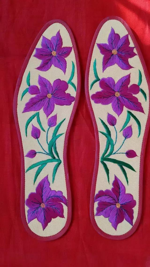 纯手工刺绣鞋垫都是什么图案,45款传统刺绣鞋垫