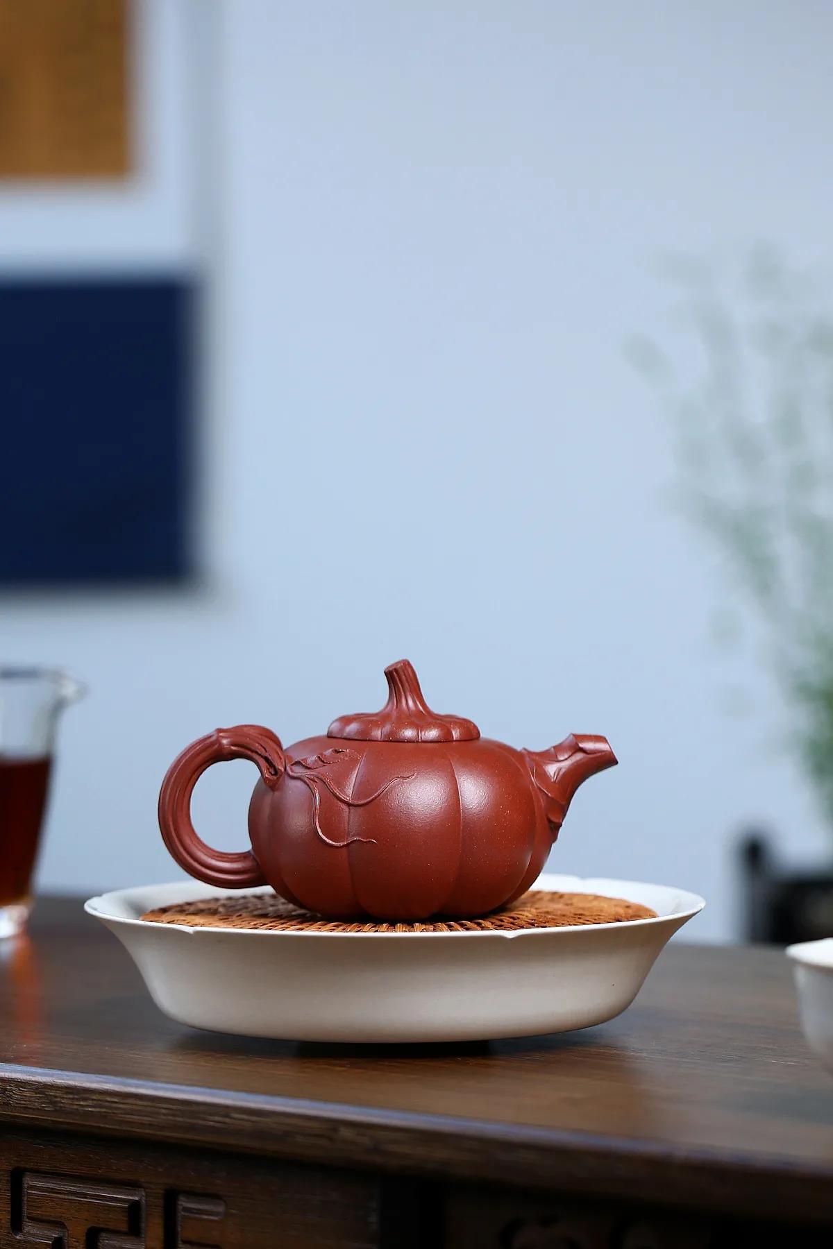 黄龙山原矿紫泥老壶,陈顺根六方壶