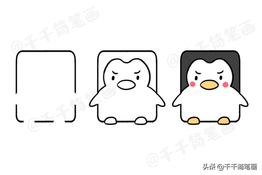 100个动物简笔画老虎,用圆形画各种小动物简笔画