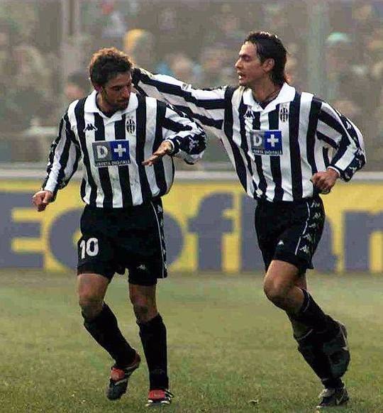 因扎吉游走于越位线视频,尤文双子星皮耶罗因扎吉