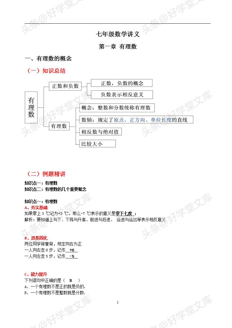 初中数学提分专题复习,初一数学提分宝典资料