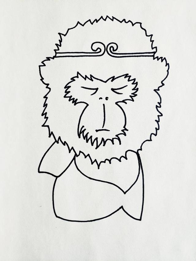 西游记连环画孙悟空线描,孙悟空的简单画法涂色