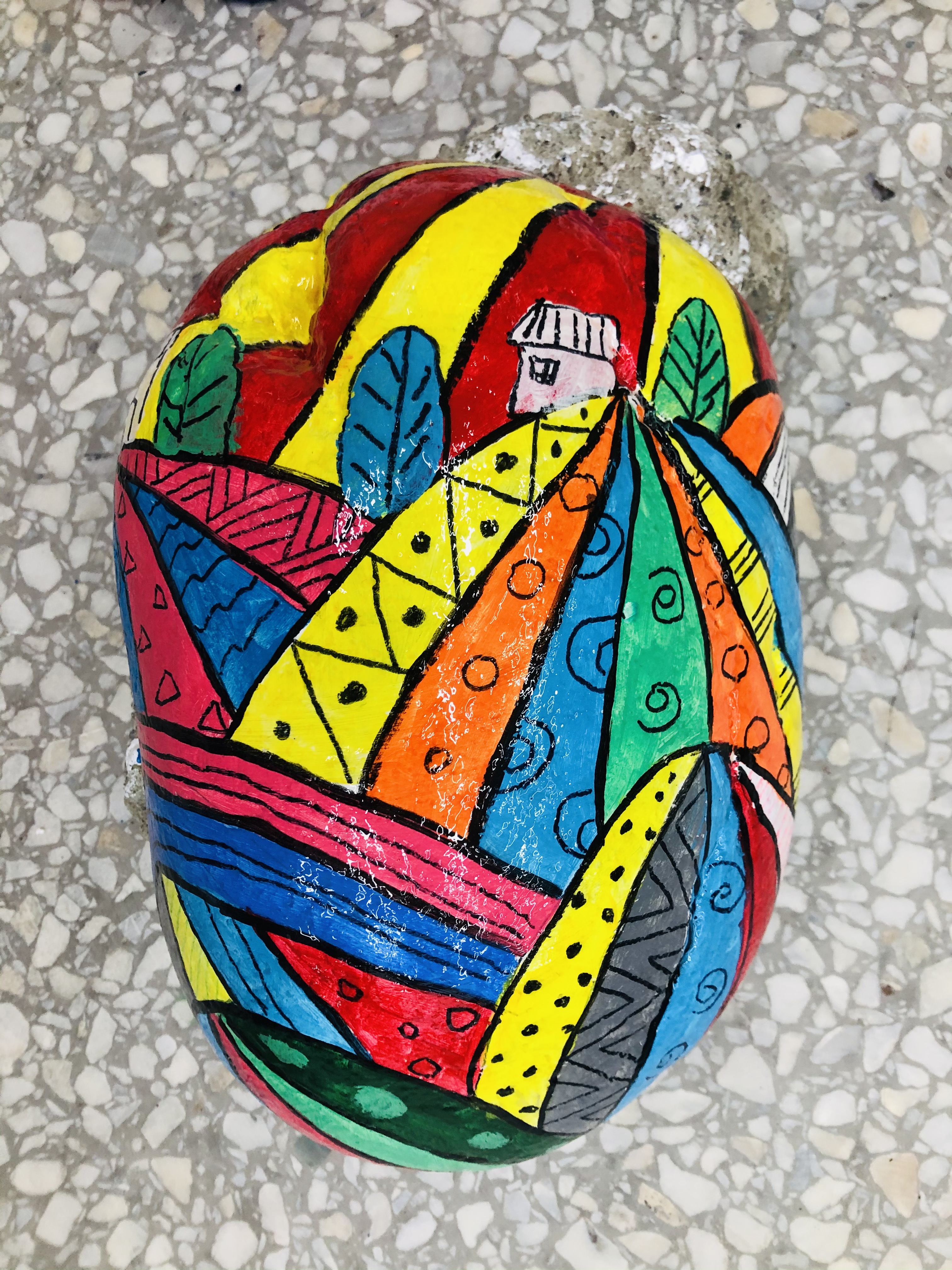 初学石头画作品,捡到的石头该画些什么