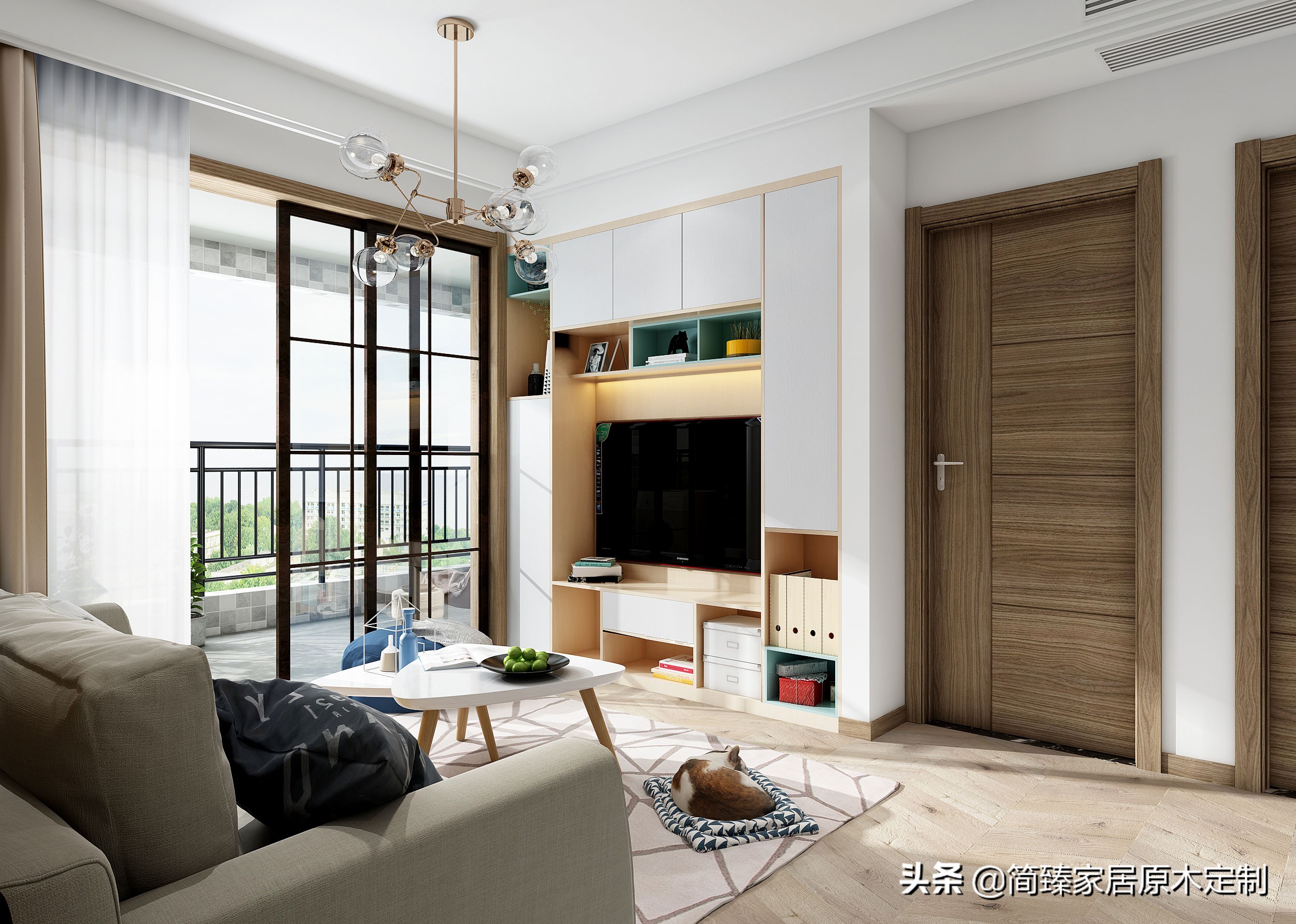 定制客厅电视柜最新款效果图,原木家具客厅电视柜