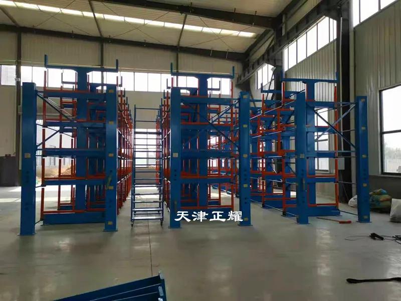 棒材存放伸缩式货架,存放圆钢专用货架