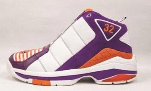 奥尼尔shaq系列篮球鞋白底黑皮面,奥尼尔自创shaq球鞋