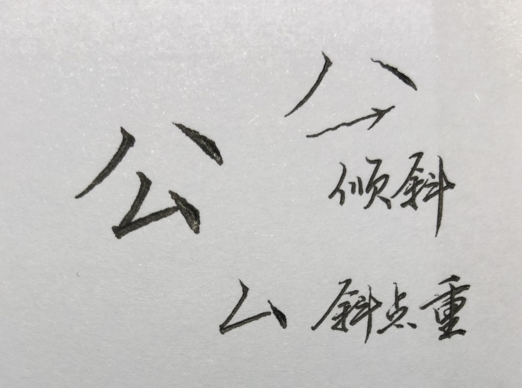 楷书硬笔乎字,硬笔楷书独体字五个基本笔画系列