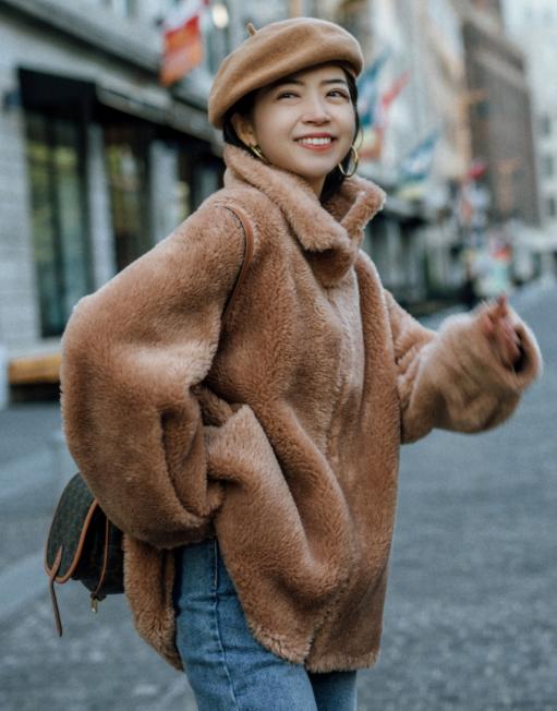 冬装新款泰迪熊保暖长袖外套,泰迪熊短款外套穿搭