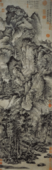 用铅笔画五元山水画,五元山水画
