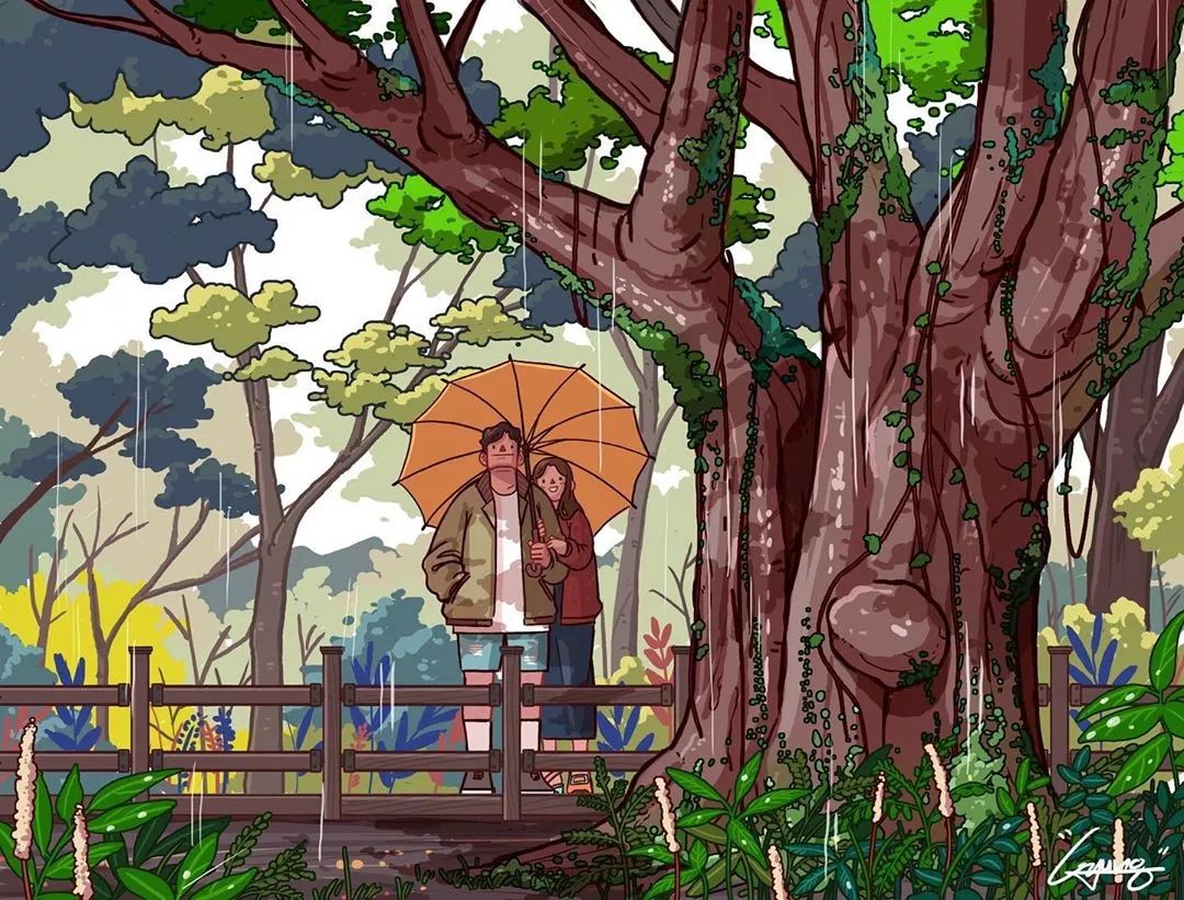 情侣日常手绘插画日记,手绘给女朋友的手账画