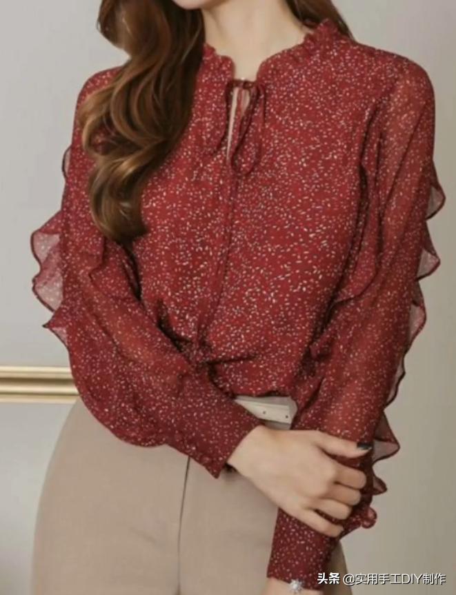 布艺花边造型手工,贝彩布艺落肩袖连衣裙裁剪教程