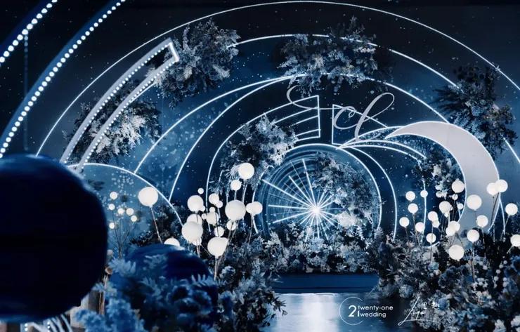 星空主题婚礼极简主义,森系主题加星空元素的婚礼