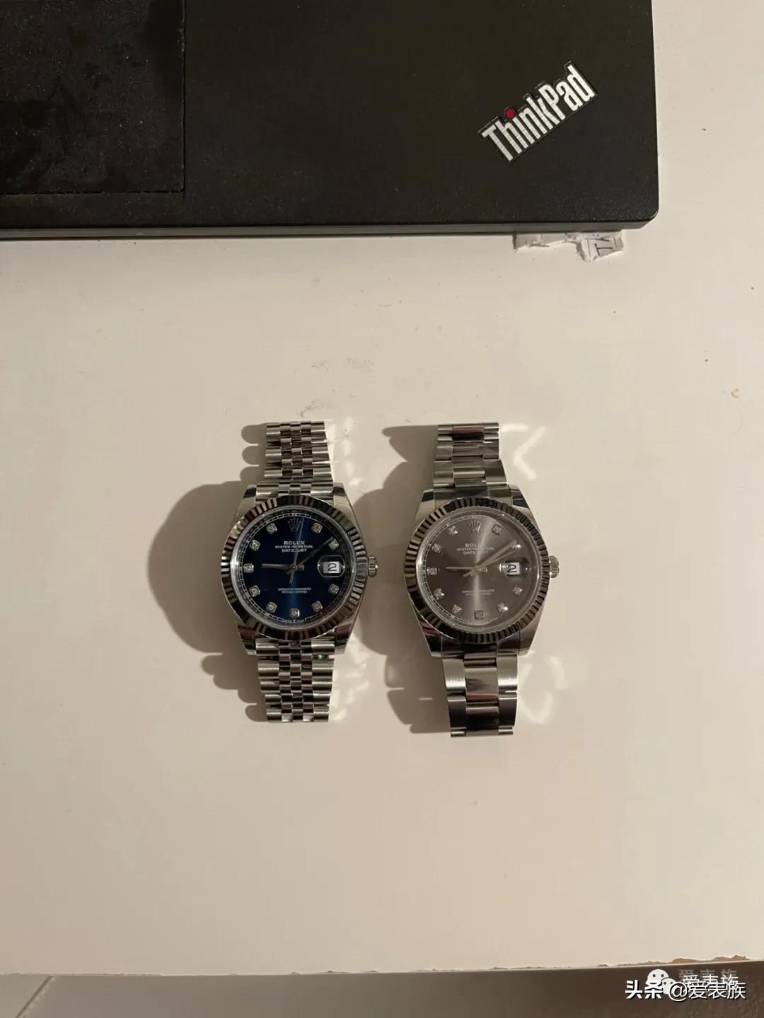 劳力士日志41蓝盘罗马数字,劳力士蓝盘41日志真假对比