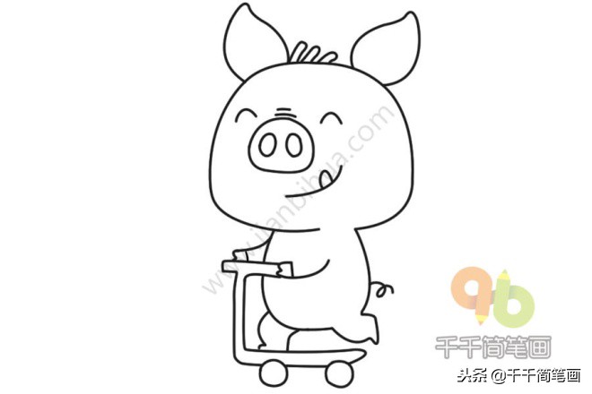 小汽车简笔画最简单,小动物汽车简单画法