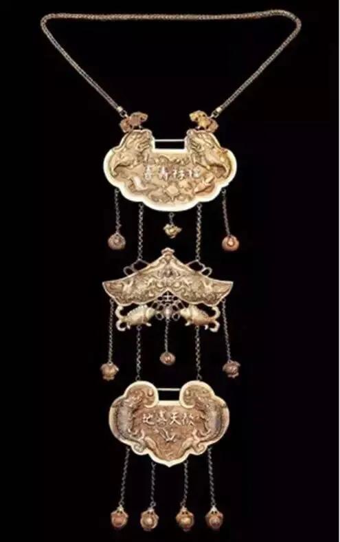 长命锁图片大全古代,古人颈饰长命锁