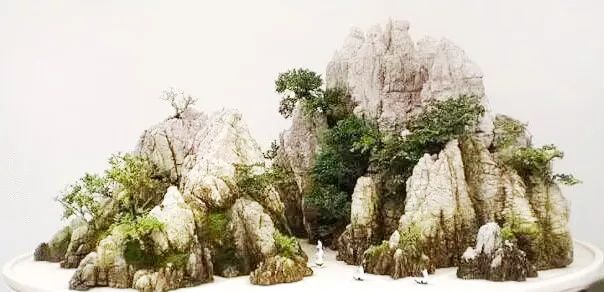 用根雕边角废料拼凑简单山水盆景,山水盆景制作基础方法入门