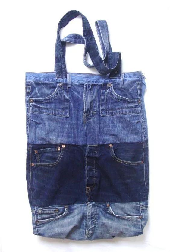 牛仔裤旧了千万别扔,牛仔裤不要扔diy牛仔包颜值很高