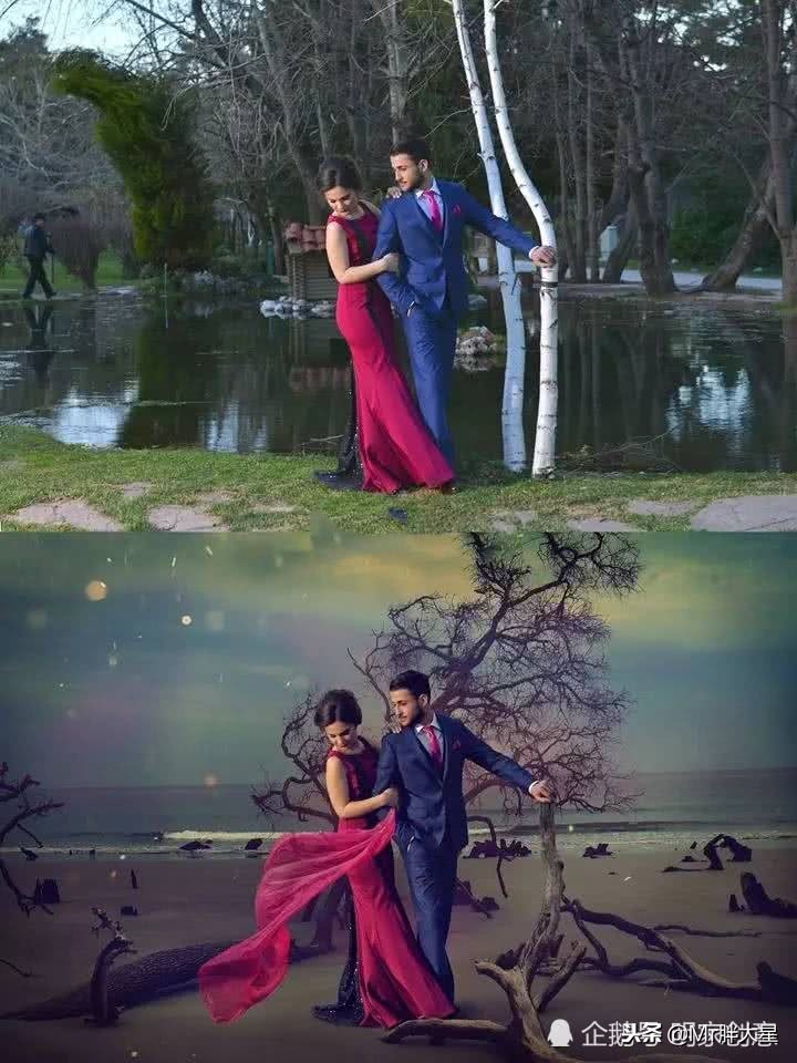 婚纱照胖子p图前后对比,婚纱照p的差别大吗