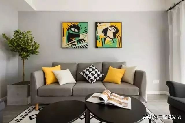 电视背景墙与沙发墙不对称效果图,现在装修沙发背景墙流行什么风格