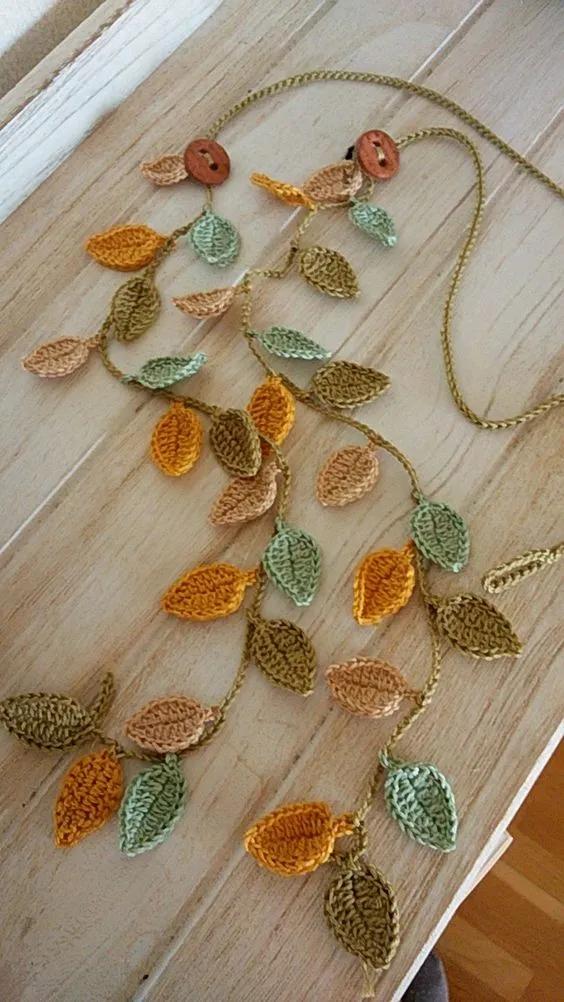 毛线钩织项链配饰教程,毛线钩织各种款式项链视频教程