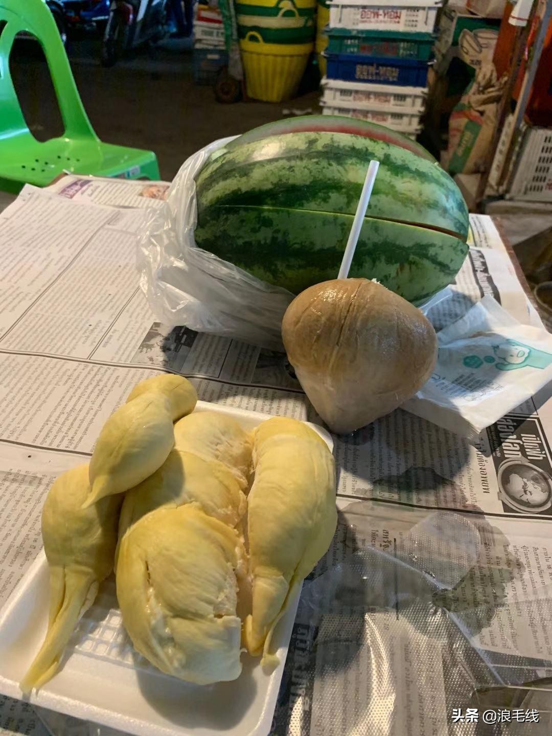 椰子5块钱7块钱,清迈榴莲价格