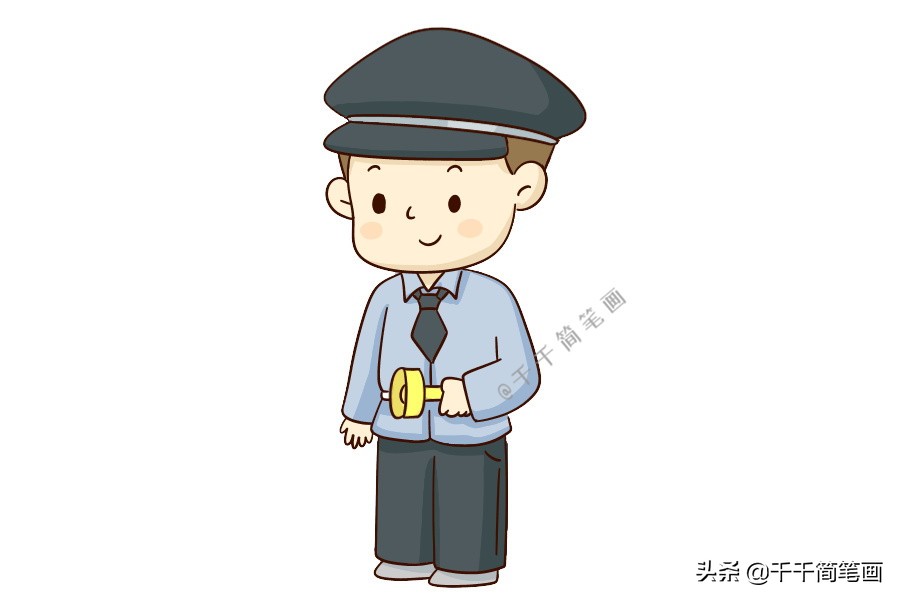 卡通职业人物简笔画,可爱简笔画q版人物教程