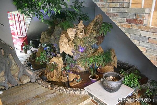 室内假山风景图,室内假山图片及价格