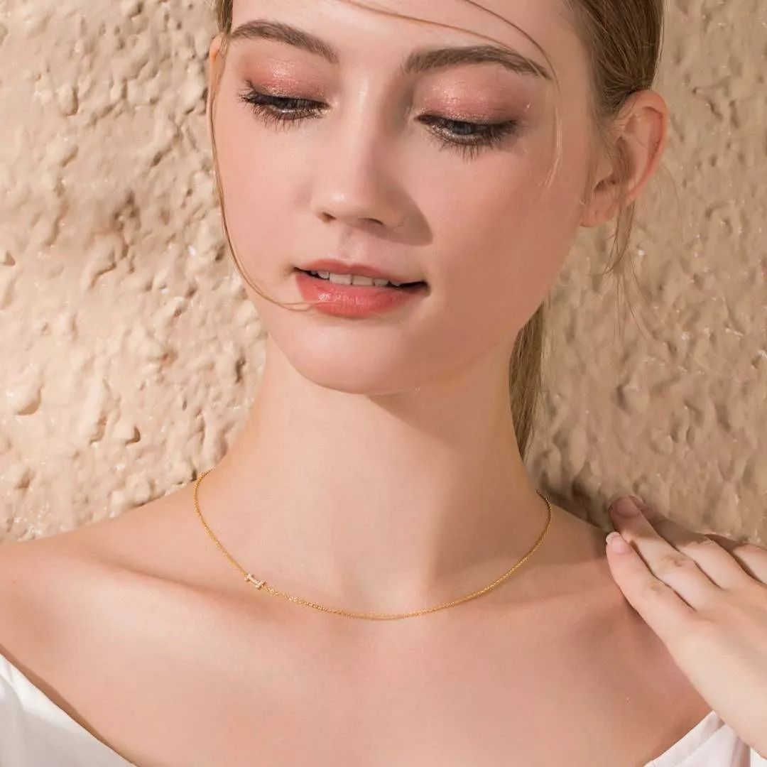 复古金重工项链,复古金项链配纯金吊坠