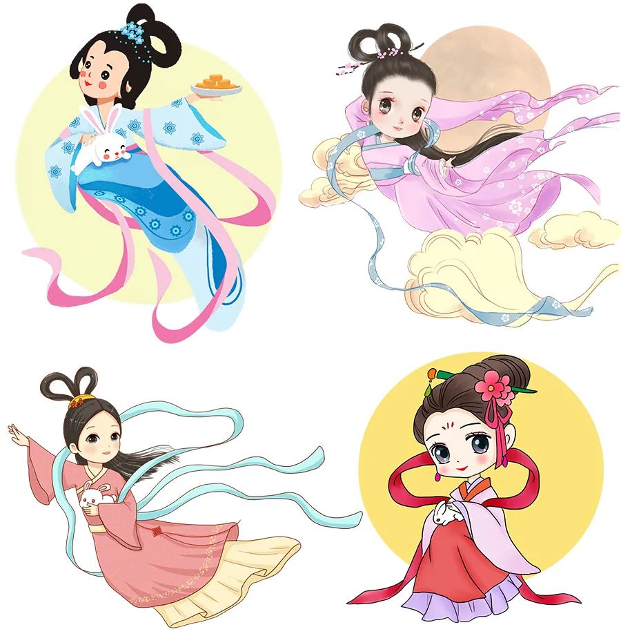 但愿人长久简笔画,千里共婵娟儿童画