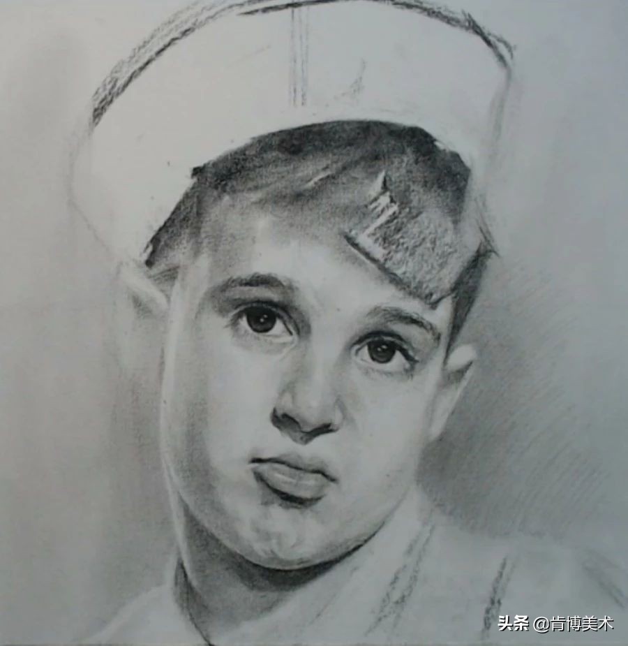 戴着眼镜的小男孩素描画,3-6岁儿童简单绘画100幅素描