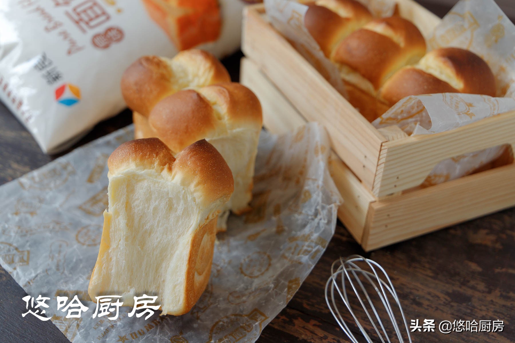 这款手工厚切吐司口感湿润绵密,爆发力强的吐司