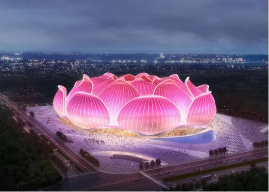 恒大莲花足球场设计图,广州恒大莲花体育足球场最新消息