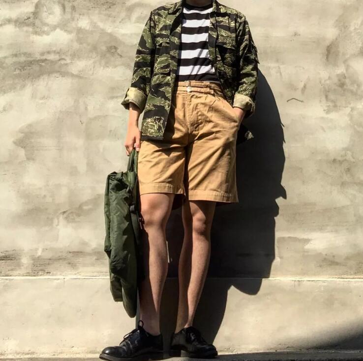 4分短裤军装男休闲,男士连帽工装短裤