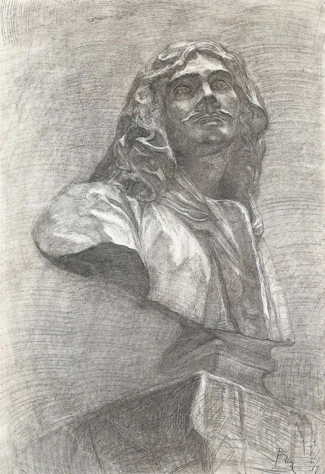 素描石膏像大师作品,石膏像名师